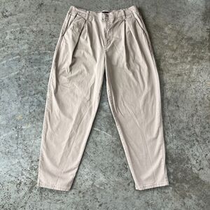 BCBGeneration High Rise Barrel Leg Pants Light Brown Khaki Trousers Womens Large
